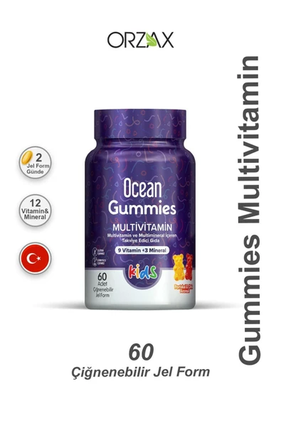 Ocean Gummies Multivitamin Kids 60 Yumuşak Tablet ürün görseli 1