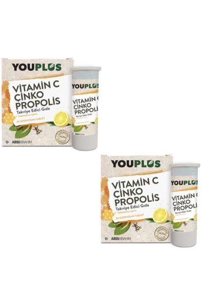 Youplus Vitamin C, Çinko, Propolis Efervesan Tablet 2 Adet ürün görseli 1