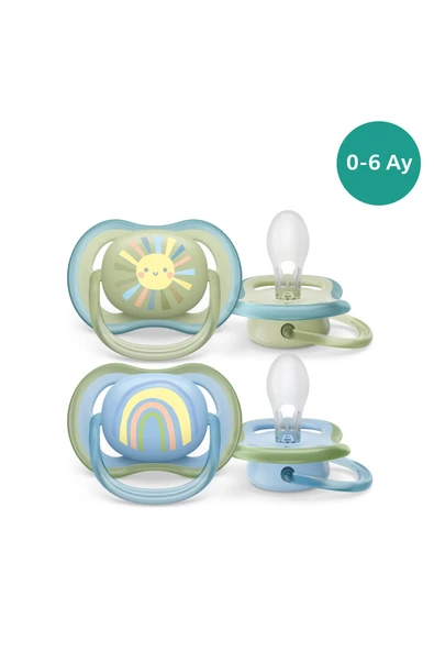 Ultra Air Emzik 0-6 Ay,  2'li Paket, Erkek, SCF085/58 ürün görseli 1