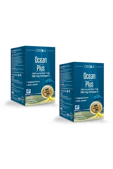 Ocean Plus 1200 Mg Balık Yağı 50 Kapsül Limon Aromalı X2 Adet ürün görseli 1