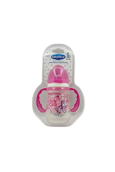 Baby Time Damla Akıtmaz Kulplu Bardak 250 ml - Pembe ürün görseli 1