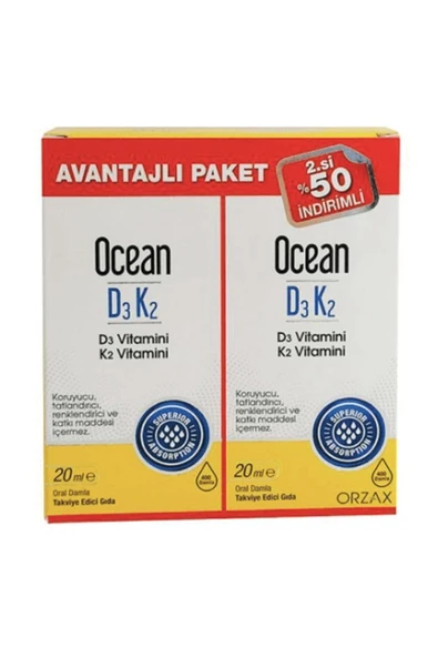 Vitamin D3k2 Damla 20 Ml 2'li Avantaj Paket ürün görseli 1