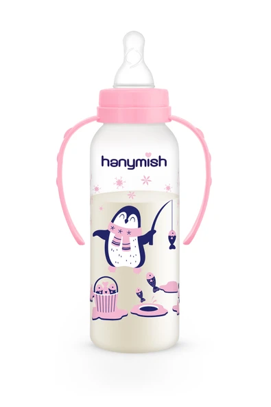 433 Kulplu Pp Biberon (240 ML) Pembe - Resim 3