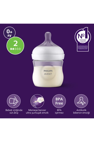 Doğal Tepkili PP Biberon, 125ml, 0+ Ay, SCY900/01 ürün görseli 1