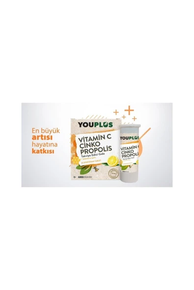 2 Adet Vitamin C Çinko Propolis 20 Efervesan Tablet - Resim 2