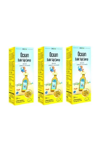 Ocean Balık Yağı Şurup 150 Ml Limon Aromalı 3 Kutu ürün görseli 1