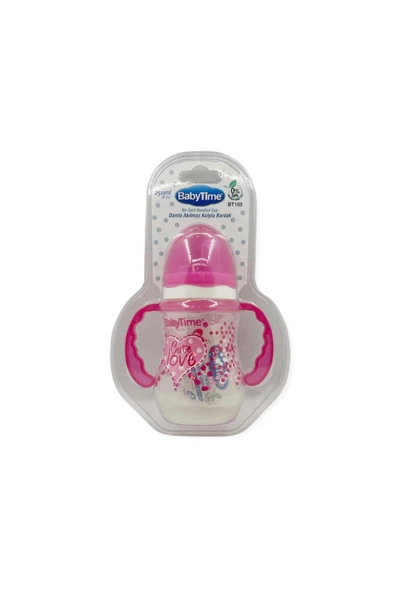 Baby Time Damla Akıtmaz Kulplu Bardak 250 ml - Pembe ürün görseli 1