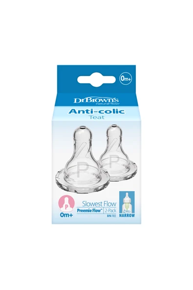 Çok Yavaş Akışlı / Prematüre Silikon Options+ Dar Ağız Biberon Emziği, İkili Paket ürün görseli 1