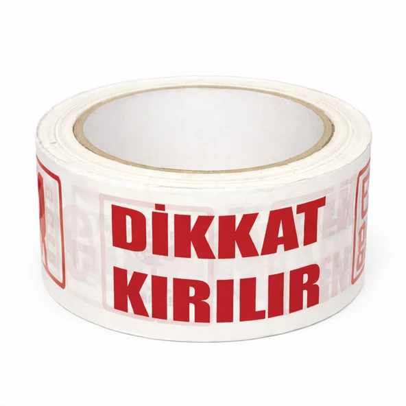 (Dikkat Kırılır) Koli Bandı 45x100 Mt Kırılabilir Ürünler İçin Uyarı Baskılı Güçlü Paketleme Bandı ürün görseli 1