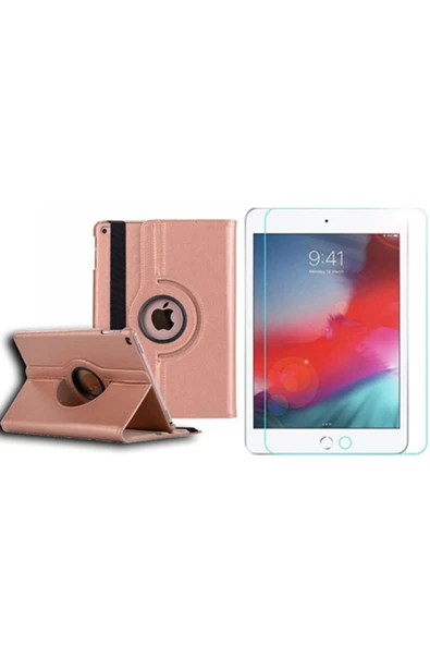 corcishop Apple Ipad Mini 4 Kılıf A1538 A1550 360° Dönerli Standlı Uyku Modlu Standlı Kılıf Ekran Koruyucu ürün görseli 1
