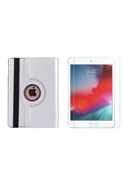 corcishop Apple Ipad 9.7" 5.nesil 2017 A1822 / A1823 Uyumlu Kılıf 360° Dönebilen Standlı Kılıf Ekran Koruyucu ürün görseli 1
