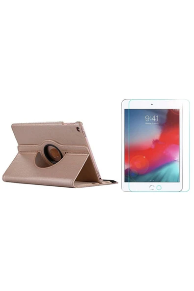 corcishop Apple Ipad Mini 4 Kılıf A1538 A1550 360° Dönerli Standlı Uyku Modlu Standlı Kılıf Ekran Koruyucu ürün görseli 1