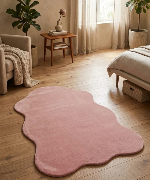 Carpet Dekor Peluş Yumuşak Dekoratif Halı Pembe ürün görseli 1