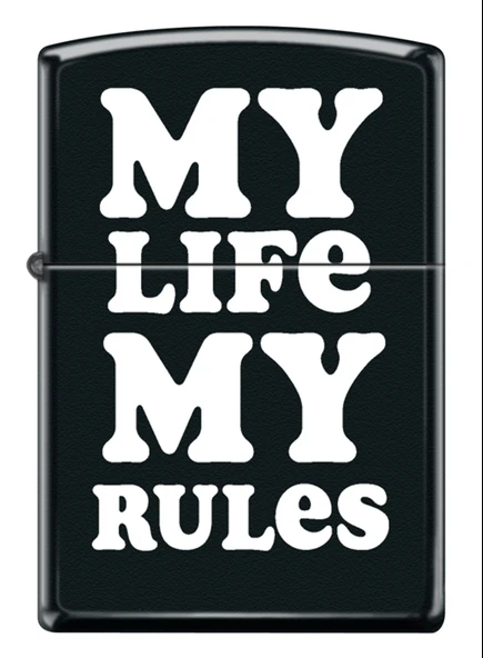 Zippo My Life My Rules - Benim Hayatım Benim Kurallarım Dizayn Çakmak ürün görseli 1