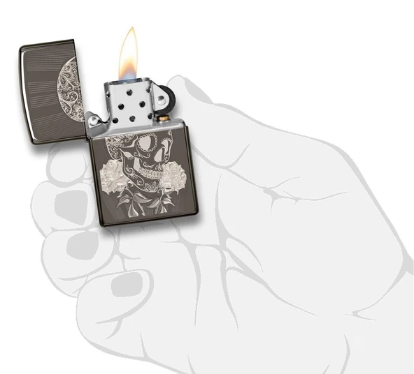 Zippo Fancy Skull Dizayn Çakmak - Resim 4