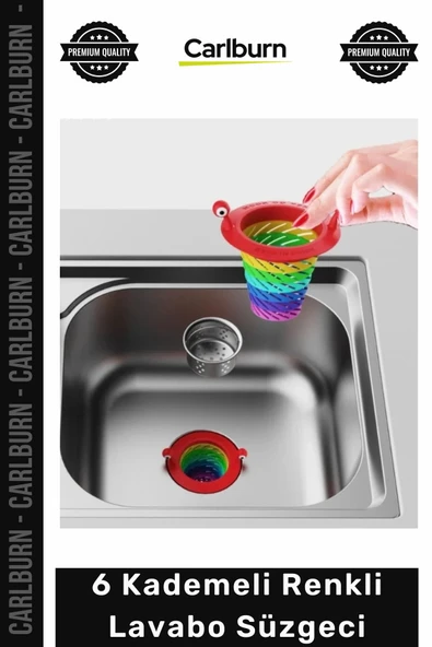 #Süzgeç Lavabo Tıkanıklık Önleyici Hijyenik Dayanıklı Temizlik Renkli 6 Kademeli Lavabo Süzgeci ürün görseli 1