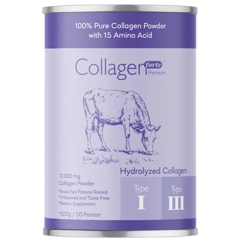 Collagen Forte Platinum Collagen Powder 500g, %100 Saf, Doğal Çift Hidrolize Kolajen Peptitler (50 PORSİYON) ürün görseli 1
