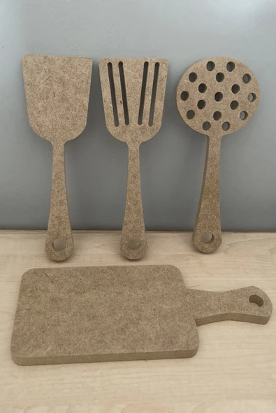 Buradadavar Hobi Ahşap Ahşap Oyuncak Spatula 4'lü Set ürün görseli 1