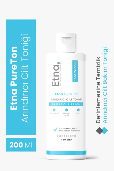 Etna Pharma PureTon Yağ Dengeleyici, Arındırıcı, Gözenek Temizleyici, Hassas Cilt Bakım Toniği 150 ML ürün görseli 1