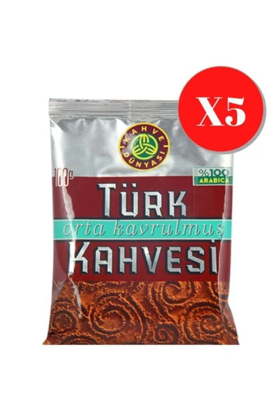 Kahve Dünyası Orta Kavrulmuş Türk Kahvesi 100 g (5 adet) ürün görseli 1