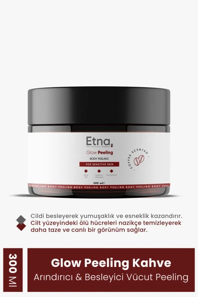 Etna Pharma Kahve Özlü Gözenek Sıkılaştırıcı, Cilt Yenileyici Ve Arındırıcı Yüz ve Vücut Glow Peeling 300 ML ürün görseli 1