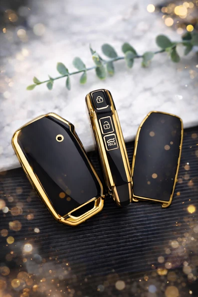 YıldızTuning Kia Niro Smart Anahtar Kılıfı Siyah-Gold Aksesuar ürün görseli 1