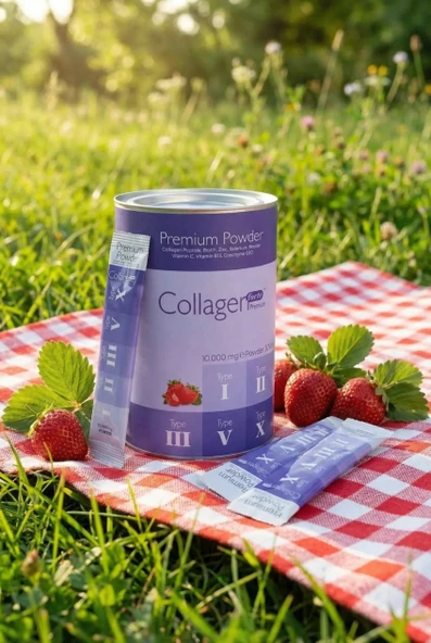 Collagen Forte Platinum Premium Kolajen Powder 10g X 30 Şase Biotin & Multivitamin Çilek Aromalı ürün görseli 1