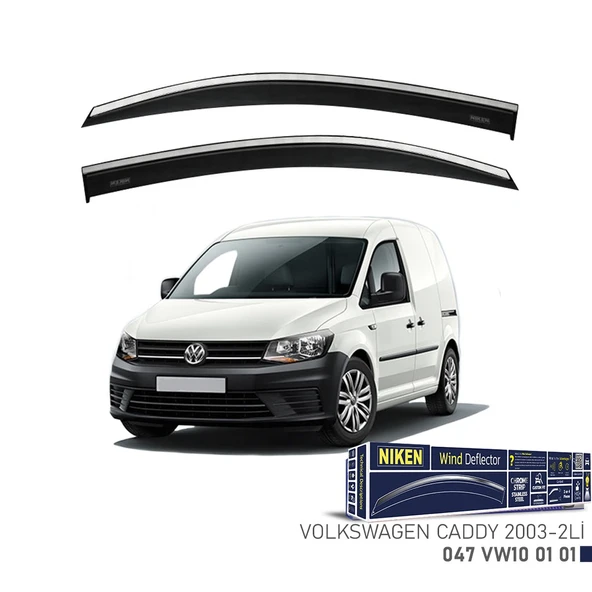 Vw Caddy Kromlu Cam Rüzgarlığı 2 li Niken 2003+ sonrası uyumlu ürün görseli 1