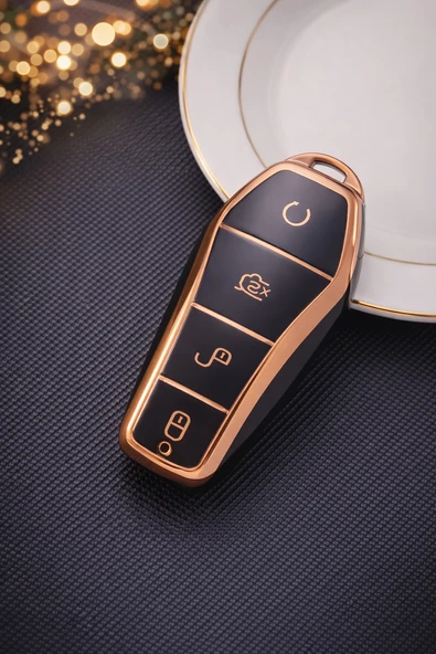 YıldızTuning BYD Han Aksesuar Anahtar Kılıfı Siyah-Gold ürün görseli 1