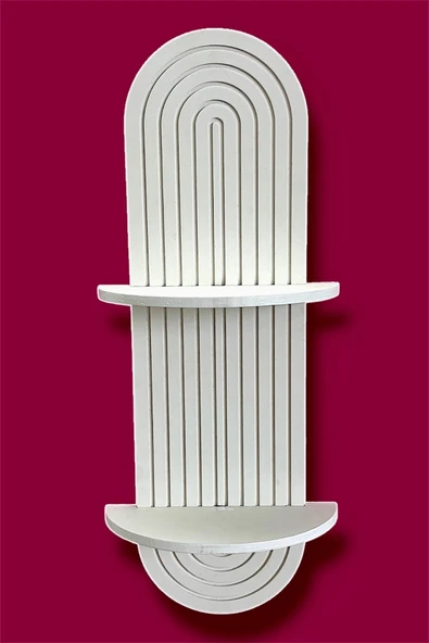 Buradadavar Hobi Ahşap Semplice Beyaz Dekoratif Duvar Rafı Özel Boyalı 54x16 Cm ürün görseli 1