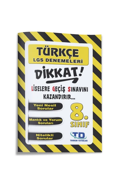 Tandem Yayınları 8.sınıf Lgs Türkçe Dikkat Denemeleri ürün görseli 1