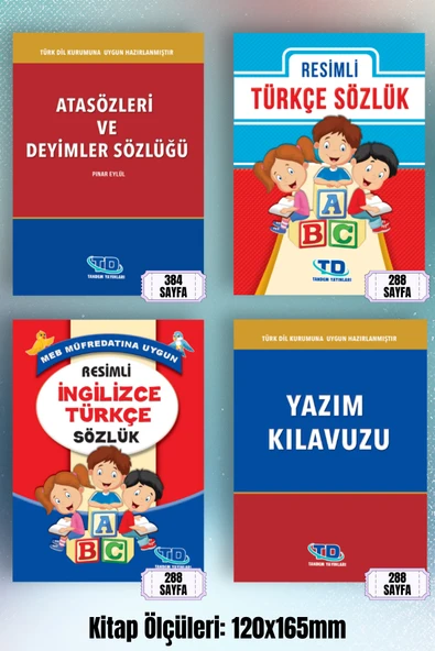 Tandem Yayınları Resimli Türkçe Sözlük+ Resimli İngilizce Türkçe Sözlük+ Atasözü ve Deyimler Sözlüğü+ Yazım Kılavuzu ürün görseli 1