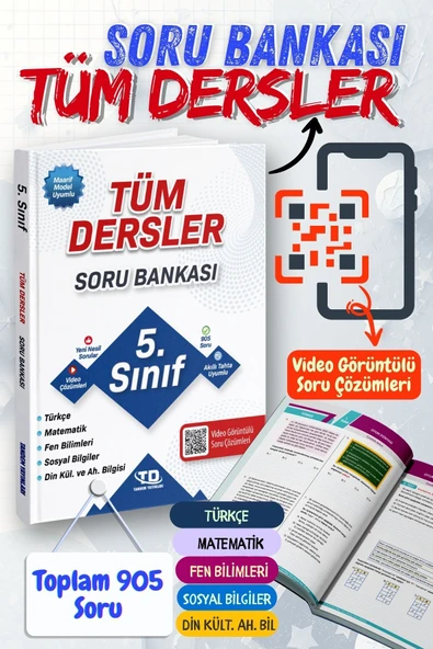 Tandem Yayınları 5. Sınıf Tüm Dersler Soru Bankası Tek Kitap - MEB Maarif Modele uygun ürün görseli 1