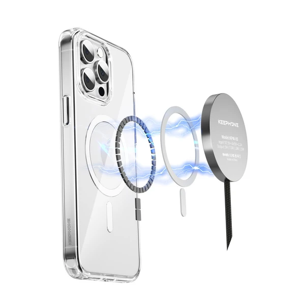 Keephone iPhone 14 Pro Max Non Yellow Şeffaf Magsafe Kılıf - Şeffaf - Resim 3