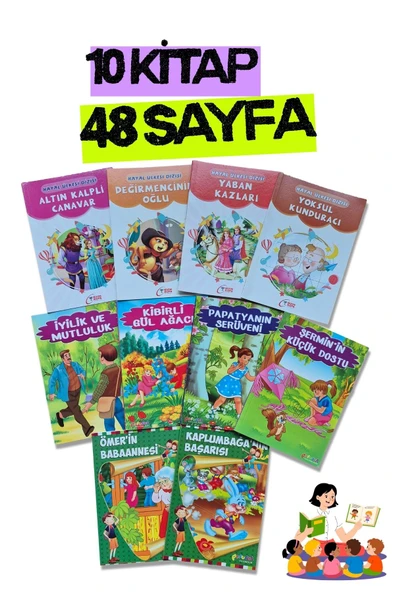 TEK YAYINCILIK 2. 3. 4. Sınıflar İçin Görselli Çocuk Hikaye Öykü Kitapları ( karma 10 kitap ) - her kitap 48 sayfa ürün görseli 1