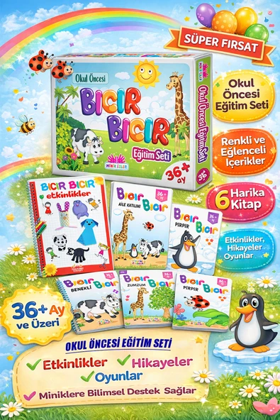 Tandem Yayınları Minik İzler Bıcır Bıcır Okul Öncesi Eğitim Seti 6 Kitap (Etkinlikli) ürün görseli 1