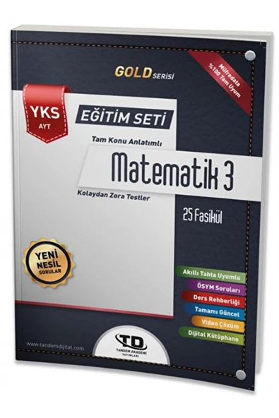 Tandem Yayınları Tandem Akademi Gold Serisi Matematik 3 YKS AYT 25 Fasikül / Tandem Yayınları / 9786257194082 ürün görseli 1