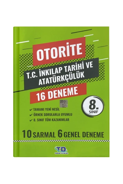 Tandem Yayınları 8.SINIF T.C. İNKILAP TARİHİ DENEME OTORİTE LGS 16 DENEME 10 SARMAL 6 GENEL YENİ NESİL ürün görseli 1
