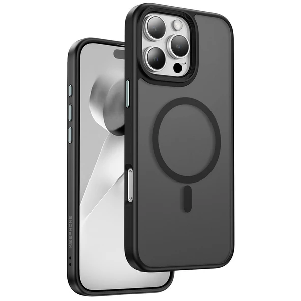 Keephone iPhone 16 Pro Mago Pro Magsafe Kılıf - Siyah Titanyum ürün görseli 1