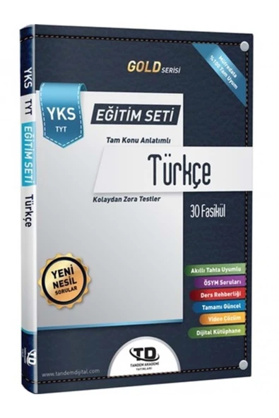 Tandem Yayınları Tandem Akademi Gold Serisi Türkçe Yks Tyt 30 Fasikül Eğitim Seti ürün görseli 1