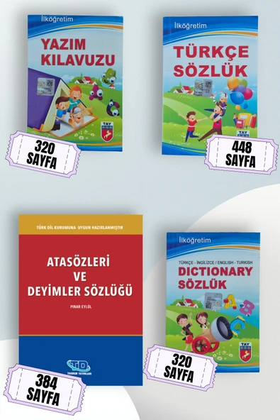 Tay Yayınları 4 Lü Sözlük Seti - Ingilizce - Türkçe - Yazım Klavuzu Ve Atasözleri Deyimler Sözlüğü ürün görseli 1
