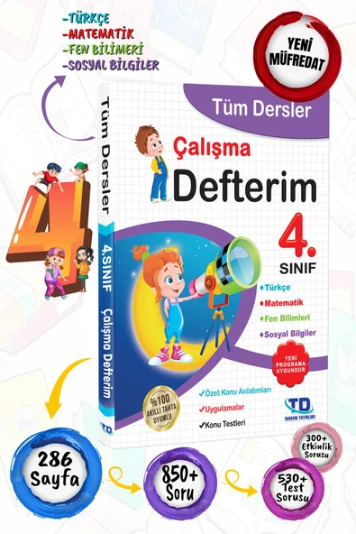 Tandem Yayınları Çalışma Defterim Tüm Dersler 4. Sınıf - Soru Bankası ürün görseli 1