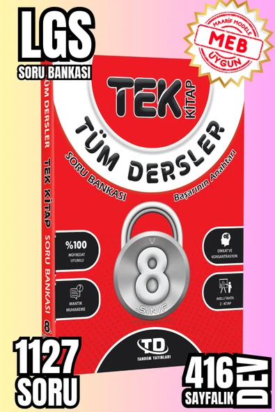 Tandem Yayınları LGS 8. Sınıf Başarının Anahtarı Tüm Dersler Tek Kitap Soru Bankası ürün görseli 1