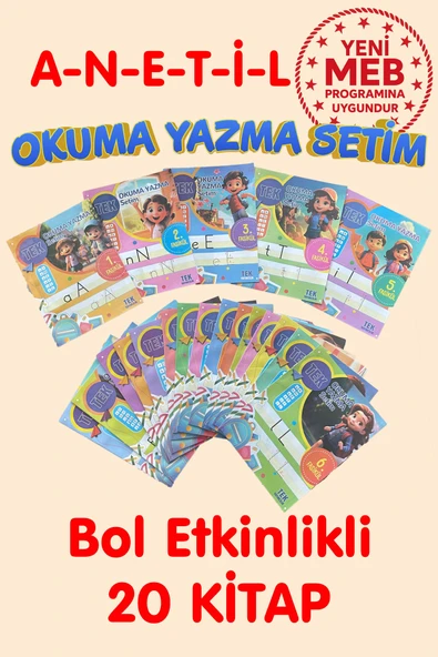 Tandem Yayınları anetil tüm harfler bol etkinlikli Okuma Yazma Setim 1. sınıf ürün görseli 1