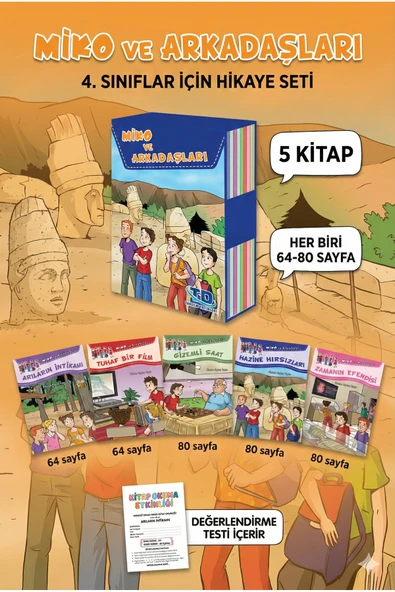 Tandem Yayınları 4. sınıf okuma kitapları Miko ve Arkadaşları Hikaye Serisi ( 5 KİTAP ) + Değerlendirme Kitapçığı ürün görseli 1