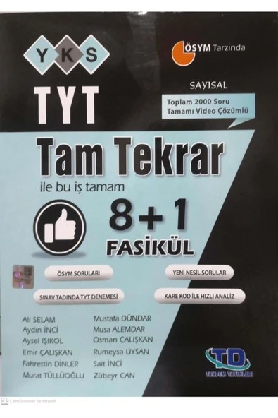 Tandem Yayınları Tandem Tyt Tam Tekrar Sayısalveya Eşit Ağırlık 8+1 Fasikül Sayısal ürün görseli 1