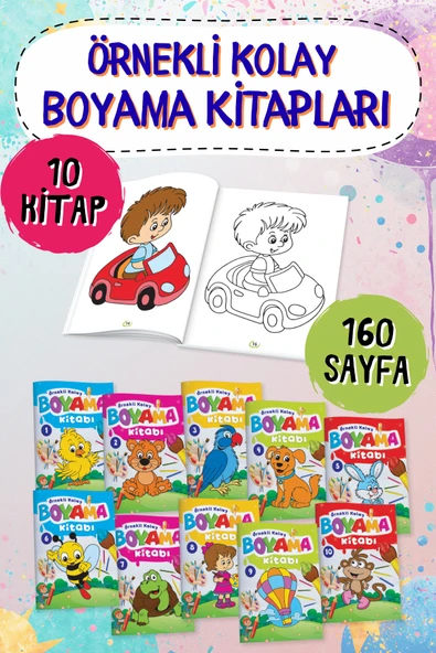 Tay Yayınları Örnekli Kolay Boyama Kitabı 10 Kitap Takım ürün görseli 1