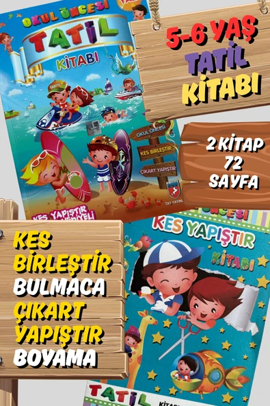 Tandem Yayınları Anaokul ve Okul Öncesi Etkinlikli Tatil Kitabı + Kes Yapıştır Kitabı ürün görseli 1