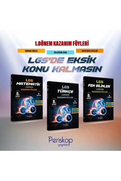 Periskop Yayınları LGS Türkçe 1. Dönem Kazanım Föyleri ürün görseli 1