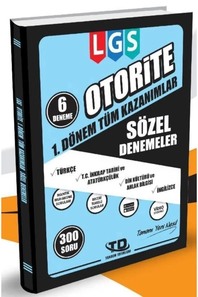 Tandem Yayınları LGS Otorite 300 Soru Yeni Nesil Sözel Denemeler ürün görseli 1